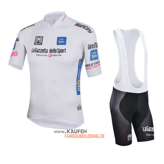 Giro d'Italia Kurzarmtrikot 2016 Und Kurze Trägerhose Weiß Und B