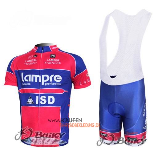 Lampre Kurzarmtrikot 2012 Und Kurze Trägerhose Blau Und Rot