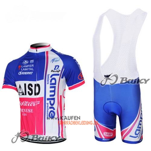 Lampre Kurzarmtrikot 2013 Und Kurze Trägerhose Blau Und Rot