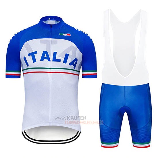 Italien Kurzarmtrikot 2019 und Kurze Tragerhose Wei Blau