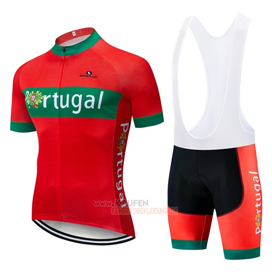 Portugal Kurzarmtrikot 2019 und Kurze Tragerhose Grun Rot