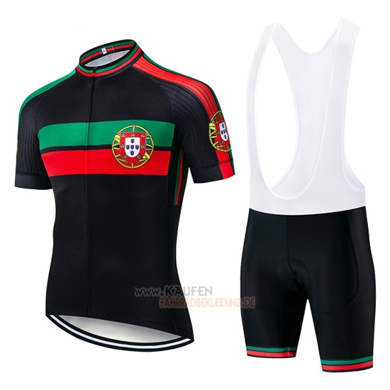 Portugal Kurzarmtrikot 2019 und Kurze Tragerhose Shwarz Grun Rot