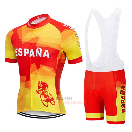 Spanien Kurzarmtrikot 2019 und Kurze Tragerhose Rot Gelb