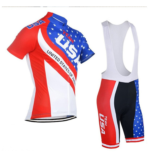 Usa Kurzarmtrikot 2018 und Kurze Tragerhose Blau Und rot