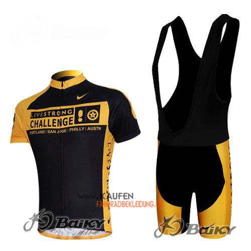 LiveStrong Kurzarmtrikot 2010 Und Kurze Trägerhose Shwarz Und Ge