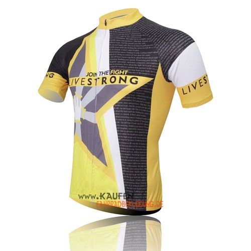 LiveStrong Kurzarmtrikot 2011 Und Kurze Trägerhose Grau Und Gelb