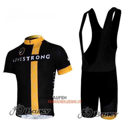 LiveStrong Kurzarmtrikot 2011 Und Kurze Trägerhose Shwarz Und Ge