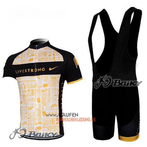 LiveStrong Kurzarmtrikot 2012 Und Kurze Trägerhose Shwarz Und Ge