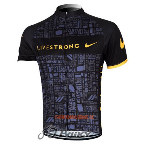 LiveStrong Kurzarmtrikot 2012 Und Kurze Trägerhose Shwarz Und Ge