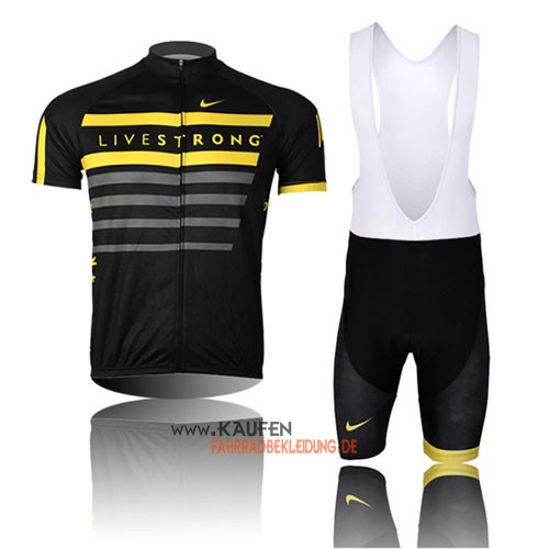 LiveStrong Kurzarmtrikot 2013 Und Kurze Trägerhose Shwarz Und Ge