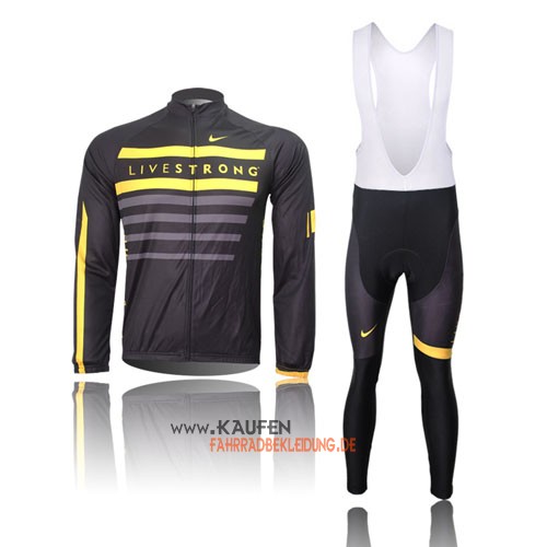 LiveStrong Langarmtrikot 2013 Und Lange Trägerhose Shwarz Und Ge