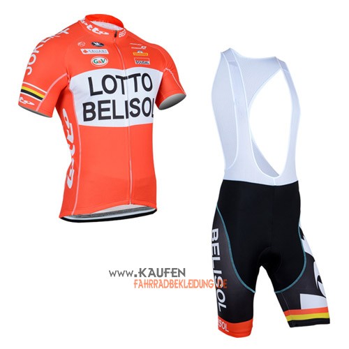 Lotto Soudal Kurzarmtrikot 2014 Und Kurze Trägerhose Weiß Und Or