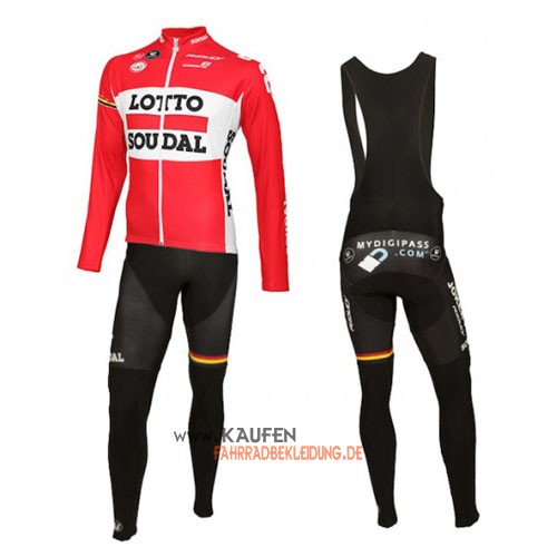 Lotto Soudal Langarmtrikot 2016 Und Lange Trägerhose Weiß Und Ro