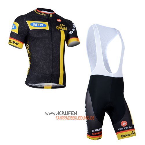 Mtn Kurzarmtrikot 2014 Und Kurze Trägerhose Shwarz Und Gelb