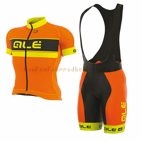 ALE Graphics Prr Bermuda Kurzarmtrikot 2017 Und Kurze Tragerhose orange Und gelb