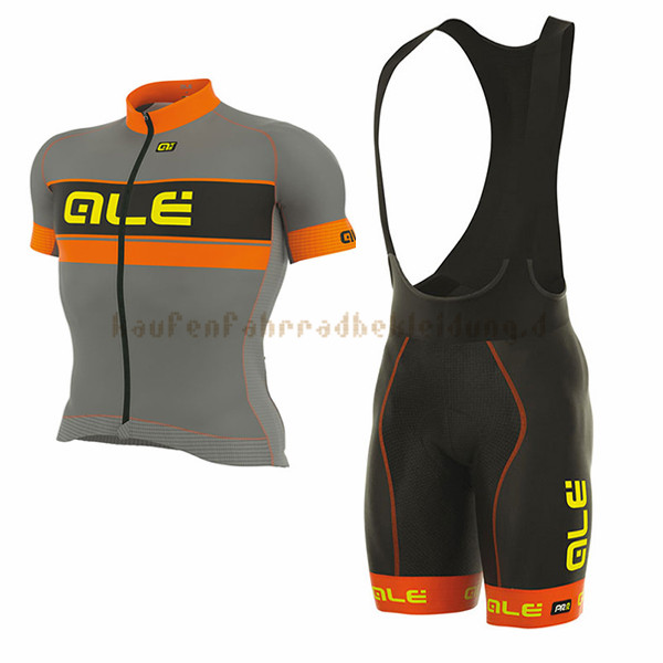 ALE Graphics Prr Bermuda Kurzarmtrikot 2017 Und Kurze Tragerhose orange Und grau