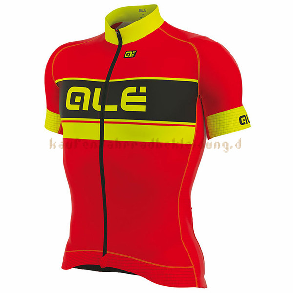 ALE Graphics Prr Bermuda Kurzarmtrikot 2017 Und Kurze Tragerhose rot Und gelb
