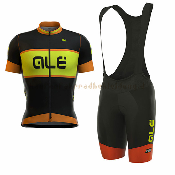 ALE R-EV1 Master Kurzarmtrikot 2017 Und Kurze Tragerhose orange