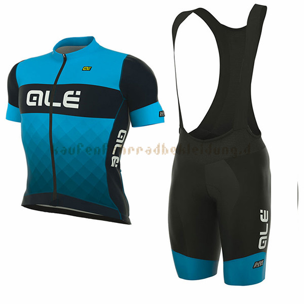 ALE R-EV1 Rumbles Kurzarmtrikot 2017 Und Kurze Tragerhose blau