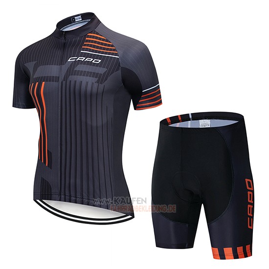 Capo Kurzarmtrikot 2018 und Kurze Tragerhose Shwarz Grau Orange