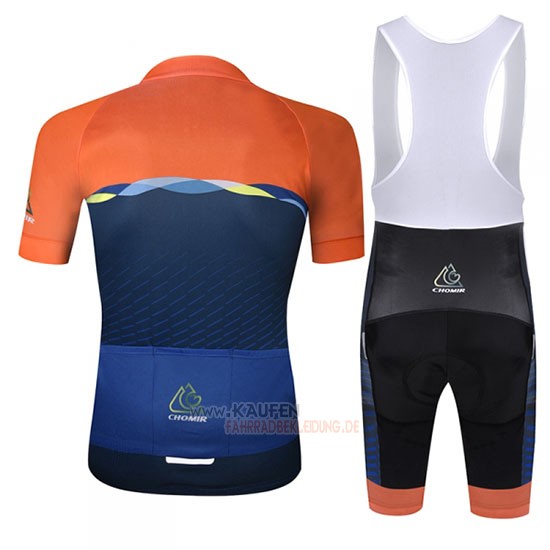 Chomir Kurzarmtrikot 2019 und Kurze Tragerhose Orange Aus Blau