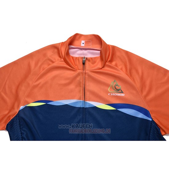 Chomir Kurzarmtrikot 2019 und Kurze Tragerhose Orange Aus Blau