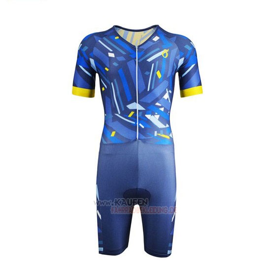 Emonder-triathlon Kurzarmtrikot 2019 und Kurze Tragerhose Blau Gelb