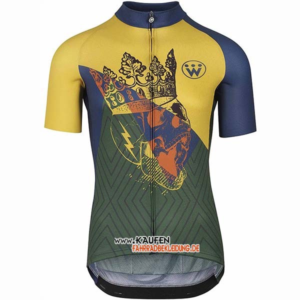 Assos Fastlane Wyndymilla Kurzarmtrikot 2020 und Kurze Tragerhose Gelb Grun