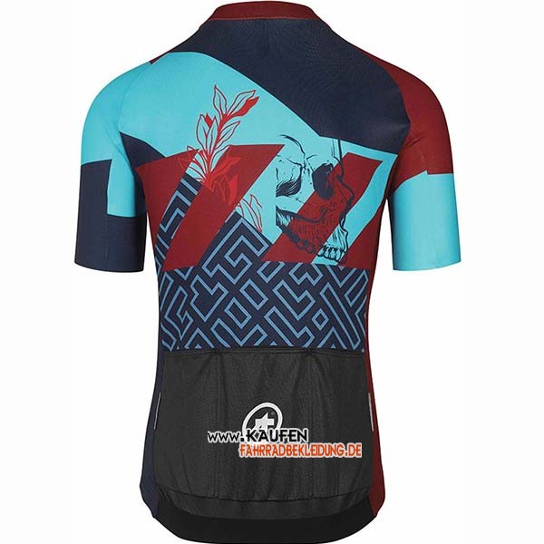 Assos Fastlane Wyndymilla Kurzarmtrikot 2020 und Kurze Tragerhose Rot Blau