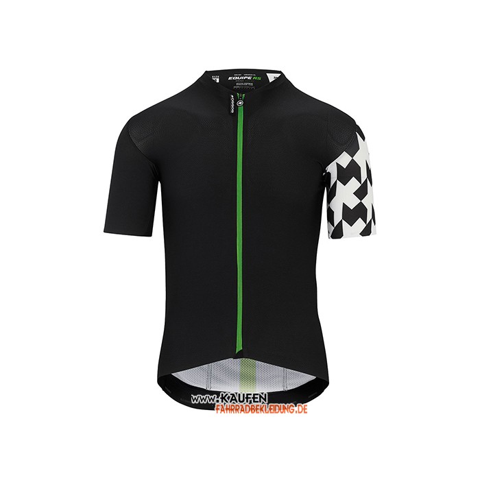 2021 Assos Kurzarmtrikot und Kurze Tragerhose Shwarz Wei Grun