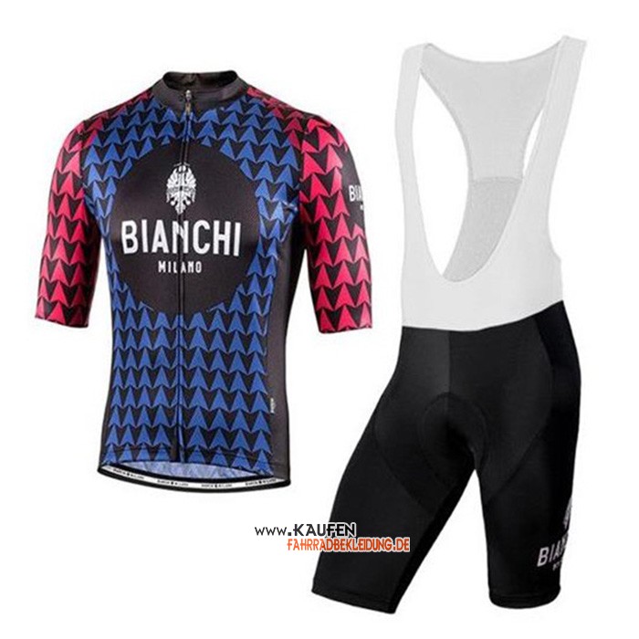 Bianchi Kurzarmtrikot 2020 und Kurze Tragerhose Shwarz Blau Rot