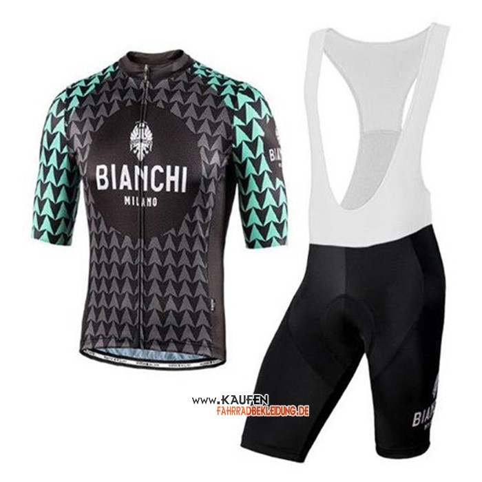 Bianchi Kurzarmtrikot 2020 und Kurze Tragerhose Shwarz Grun