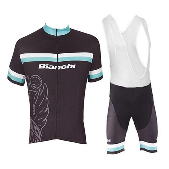 Bianchi Kurzarmtrikot 2017 und Kurze Tragerhose Wei und hellblau