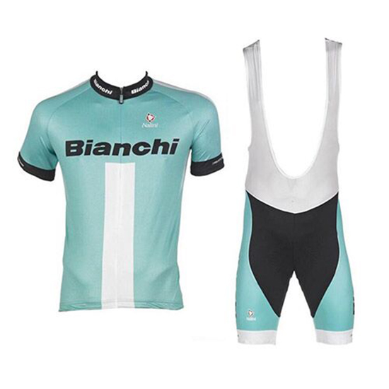 Bianchi Kurzarmtrikot 2017 und Kurze Tragerhose grun