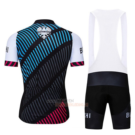 Bianchi Kurzarmtrikot 2019 und Kurze Tragerhose Blau Shwarz Rot