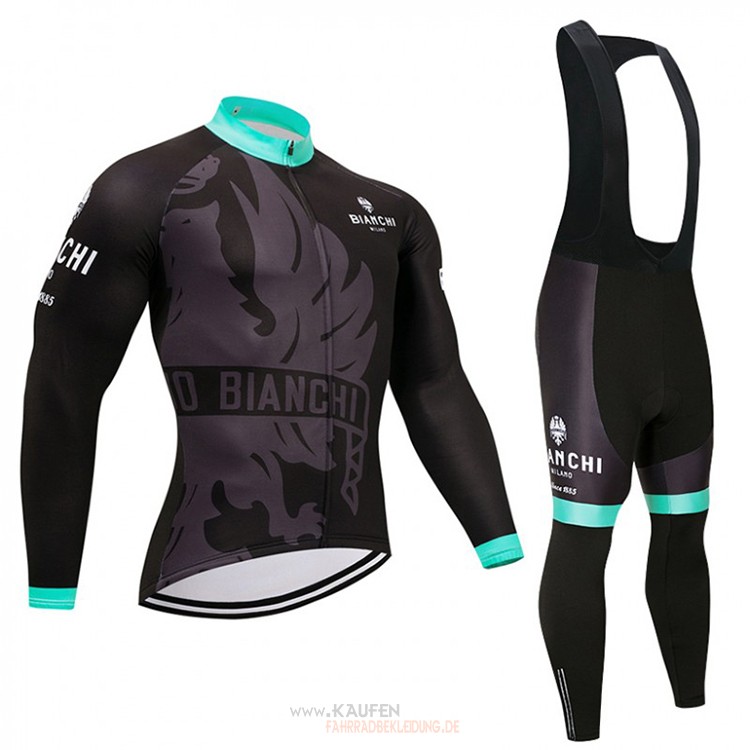 Bianchi Langarmtrikot 2018 Und Lange Tragerhose Shwarz Und blau