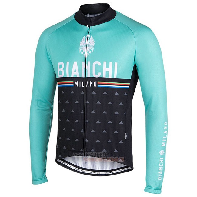 Bianchi Milano Nalles Langarmtrikot 2018 und Lange Tragerhose Hellblau Shwarz
