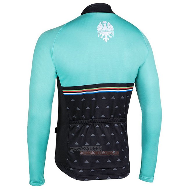 Bianchi Milano Nalles Langarmtrikot 2018 und Lange Tragerhose Hellblau Shwarz