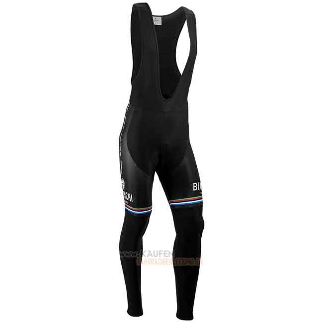 Bianchi Milano Nalles Langarmtrikot 2018 und Lange Tragerhose Hellblau Shwarz