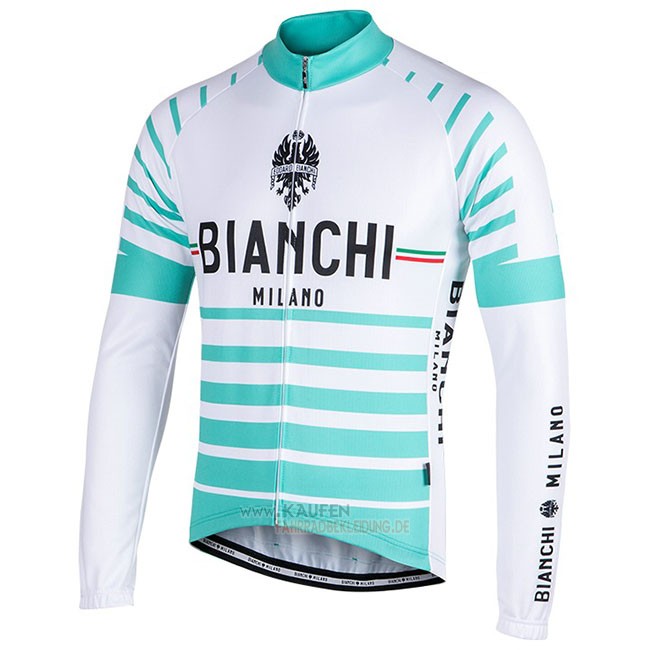 Bianchi Milano Nalles Langarmtrikot 2018 und Lange Tragerhose Hellblau Wei