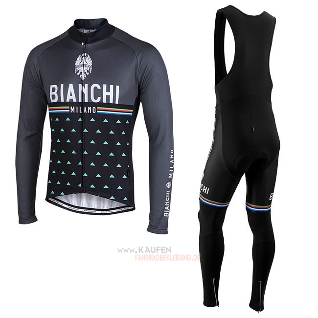 Bianchi Milano Nalles Langarmtrikot 2018 und Lange Tragerhose Shwarz