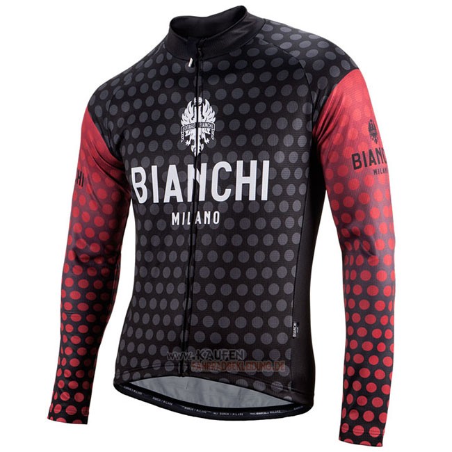 Bianchi Milano Petroso Langarmtrikot 2018 und Lange Tragerhose Shwarz Rot