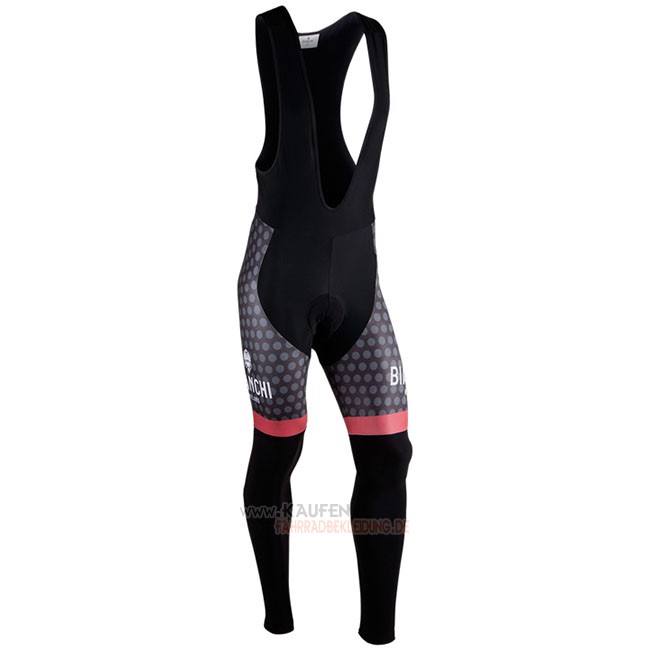 Bianchi Milano Petroso Langarmtrikot 2018 und Lange Tragerhose Shwarz Rot