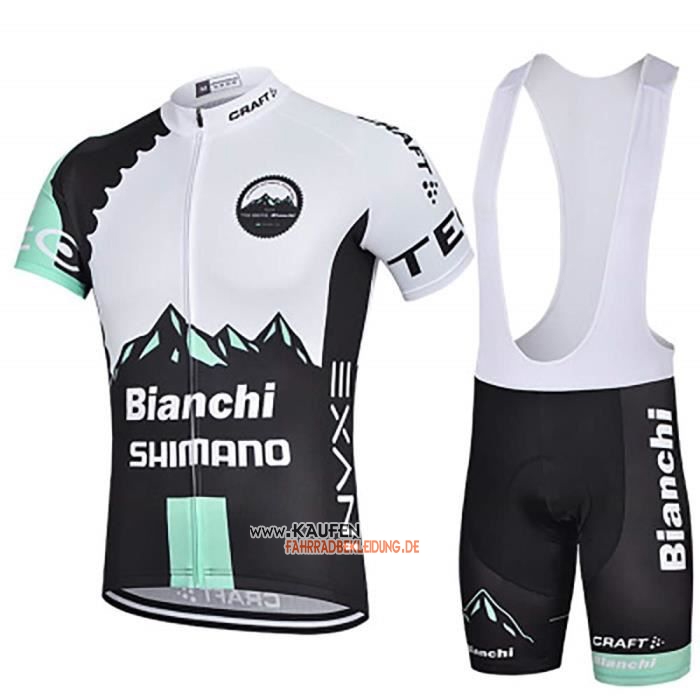 Bianchi Shimano Kurzarmtrikot 2020 und Kurze Tragerhose Negro Wei