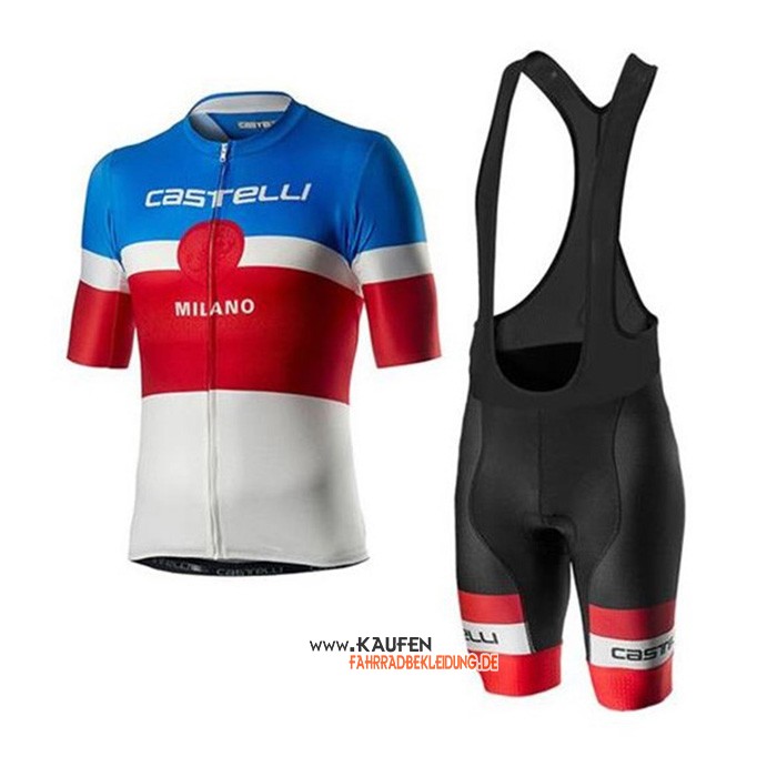 Castelli Kurzarmtrikot 2020 und Kurze Tragerhose Blau Rot Wei