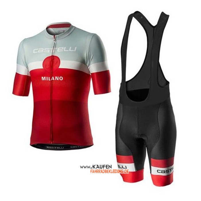 Castelli Kurzarmtrikot 2020 und Kurze Tragerhose Grau Rot