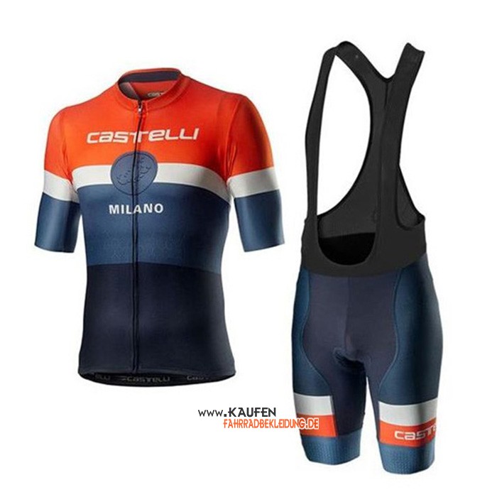 Castelli Kurzarmtrikot 2020 und Kurze Tragerhose Orange Wei Blau