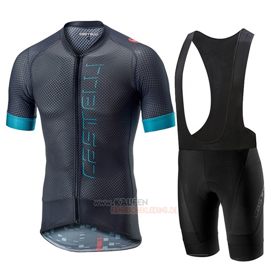 Castelli Climber's 2.0 Kurzarmtrikot 2019 und Kurze Tragerhose Shwarz Himmelblau