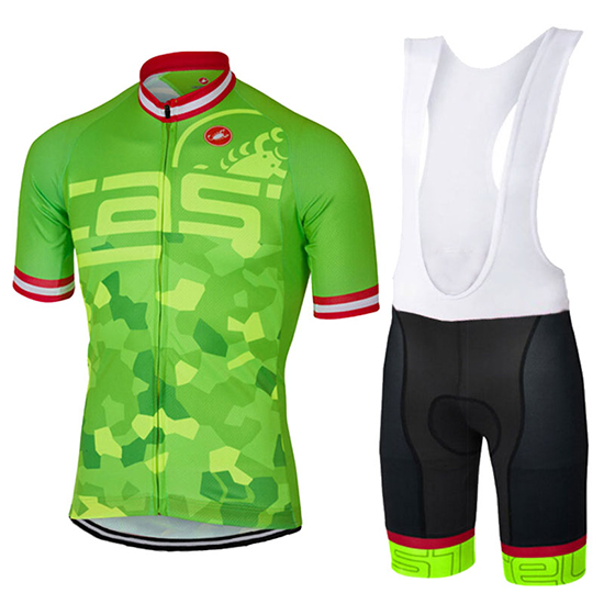 Castelli Kurzarmtrikot 2017 und Kurze Tragerhose aceso grun