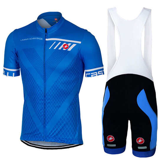 Castelli Kurzarmtrikot 2017 und Kurze Tragerhose blau